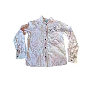 Hello Kitty Pink Plaid Button Up Shirt Long Sleeve Women's‎ Size L